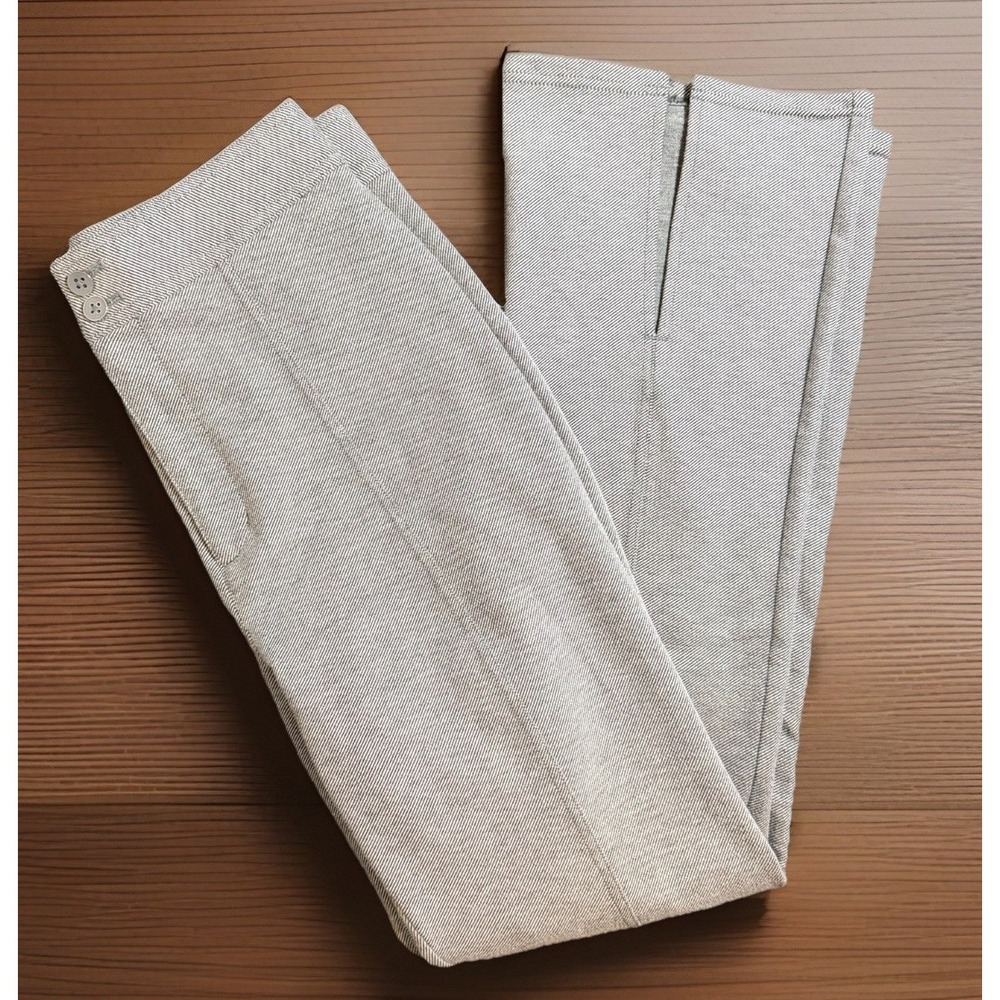 ANTHROPOLOGIE Gray Ankle Pants Size 8 Split Hem Seamed Flare Patch Pocket - Picture 1 of 9